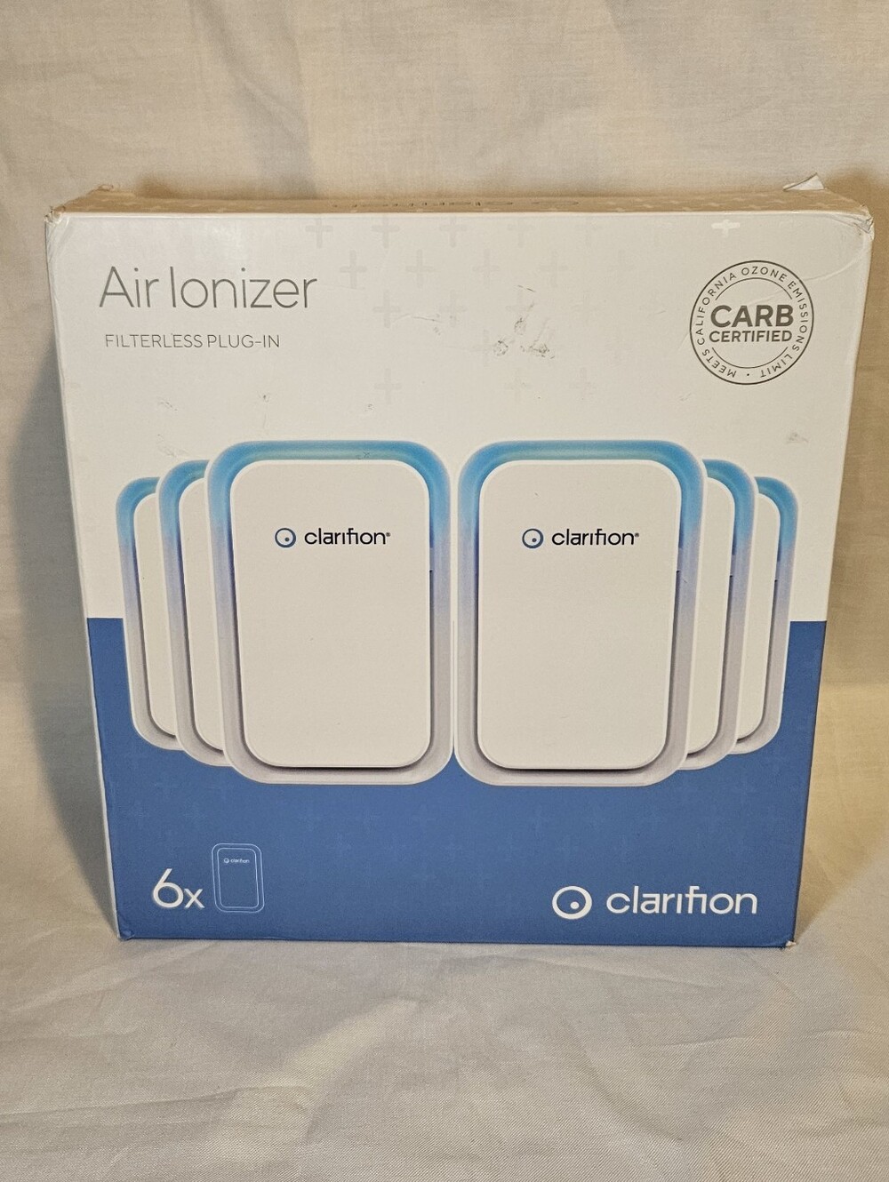 White & Blue Air Ionizer Filterless Plug-In (6 Pack)